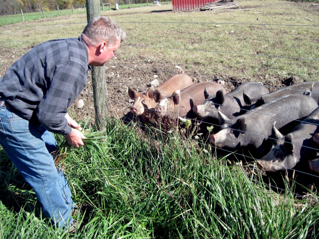 Aaron Miller of Miller Livestock, a Bon Appétit Management Company Farm to Fork vendor in Ohio