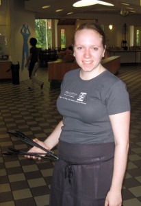 A Fair Trade student employee uniform 