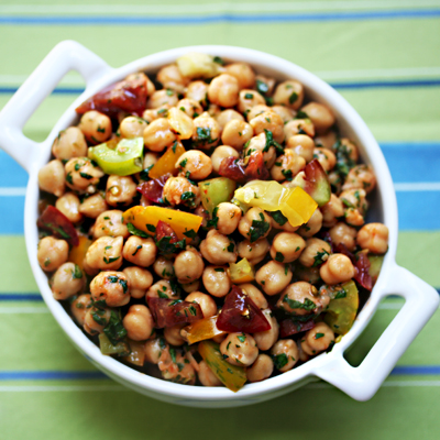 Garbanzo Bean Salad with Red Curry and Tomatoes