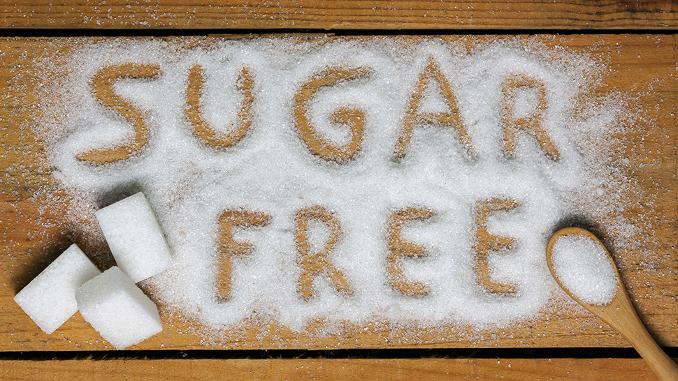 a sugar free word with background