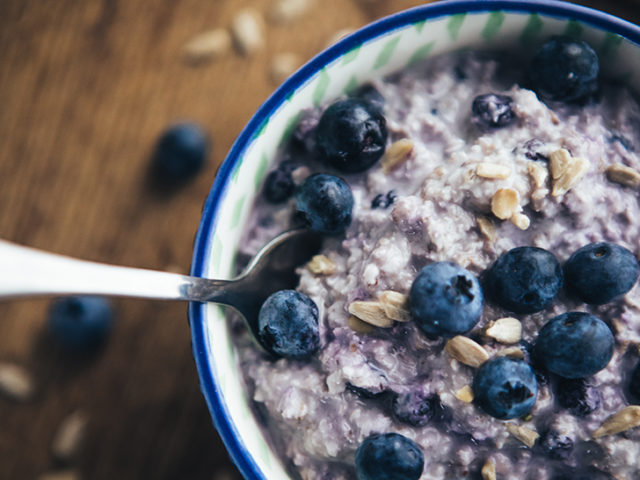 Healthy Breakfast, Blueberry Overnight Oatmeal
