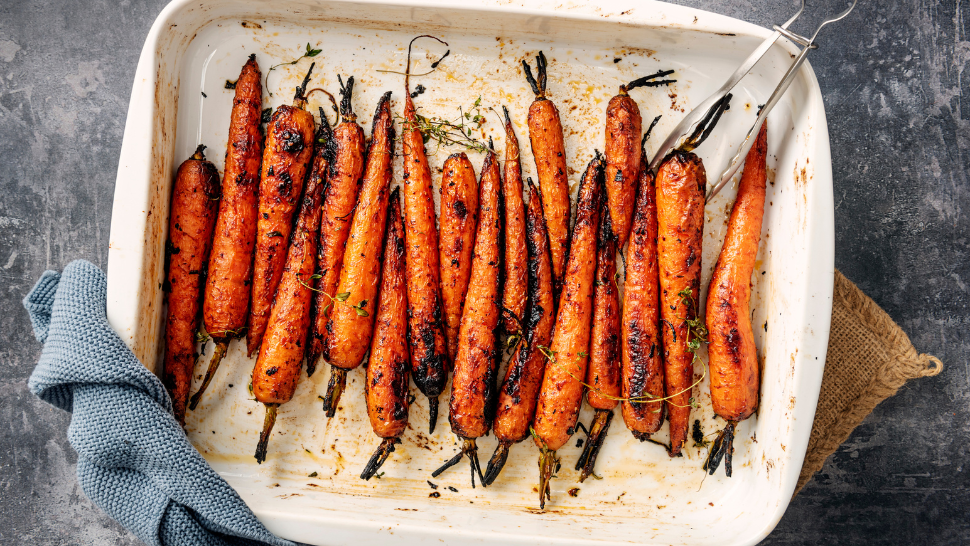 Oven-roasted carrots caramelized to perfection, ready to steal the side dish spotlight.