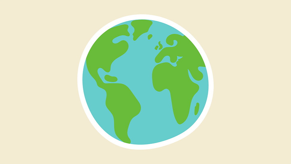 Illustration of planet Earth on a beige backdrop. 